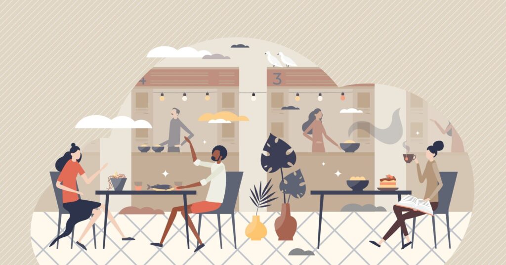 people having lunch