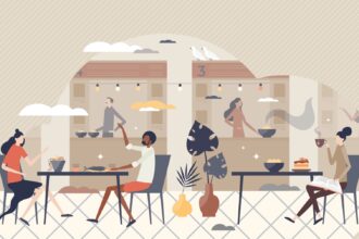 people having lunch