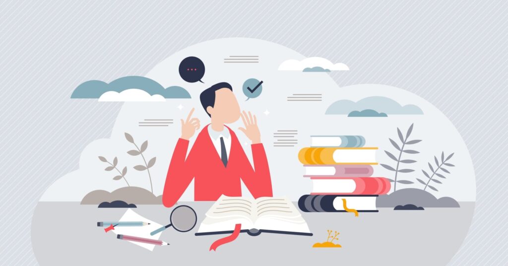 A man studying
