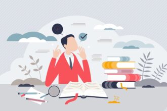 A man studying
